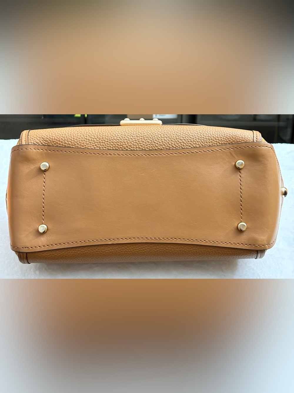 COACH DRIFTER LEATHER & SUEDE SATCHEL HANDBAG- Saddle & Camel- Turn Lock - Picture 10 of 16